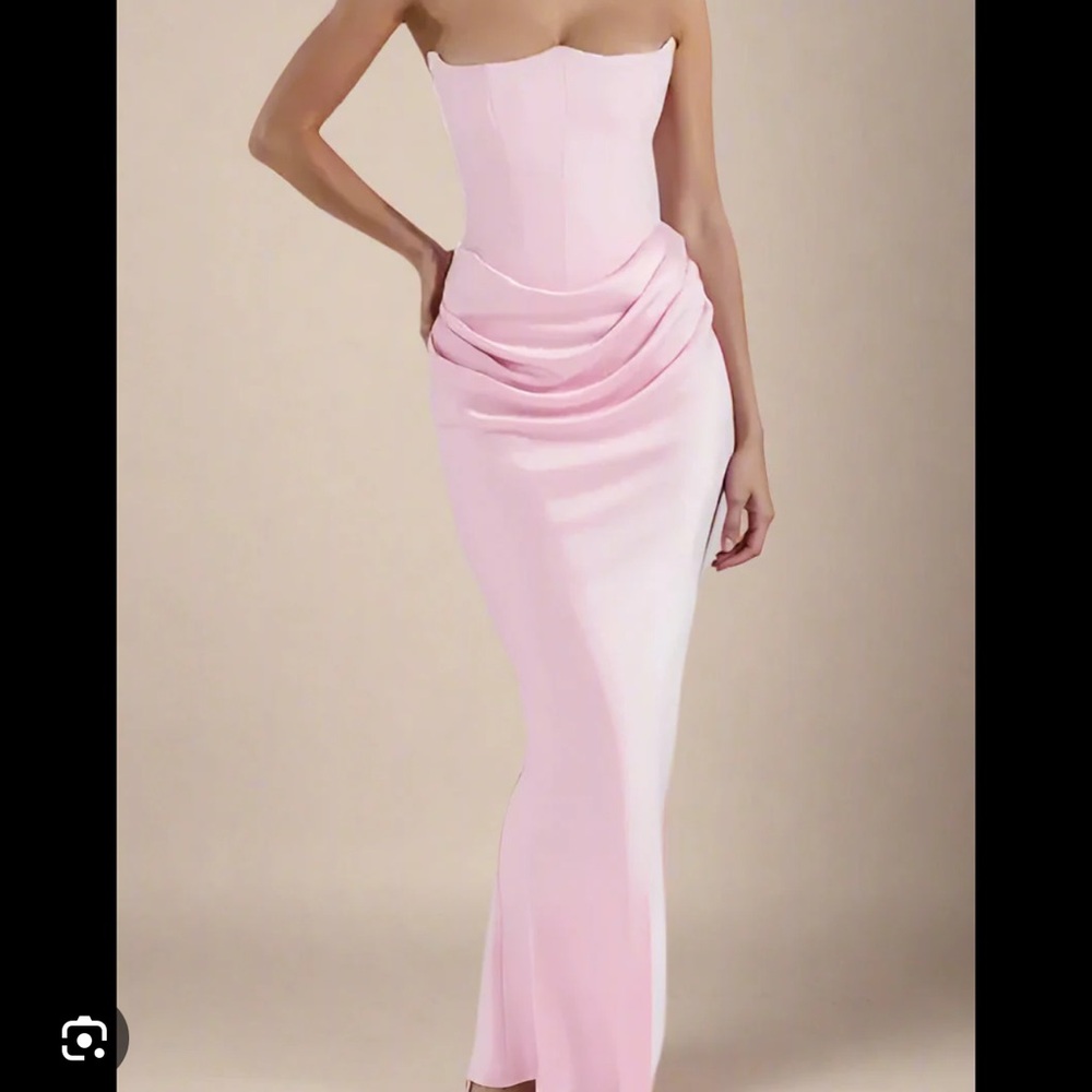 Elegant Pink Strapless Dress